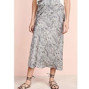 Free People Snake Print Midi Skirt | Bias Cut | Size 6 | EUC